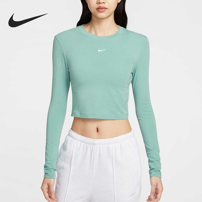 Nike/耐克正品2025秋季女士休闲运动圆领短款日常长袖HF5323-018