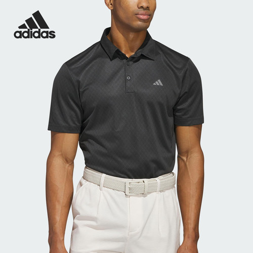 Adidas/阿迪达斯正品新款男深灰色简约翻领经典短袖POLO衫JF8850