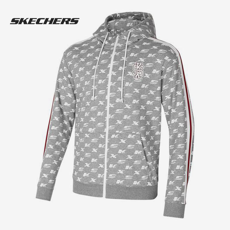 Skechers/斯凯奇正品新款休闲男女时尚潮流运动训练夹克外套