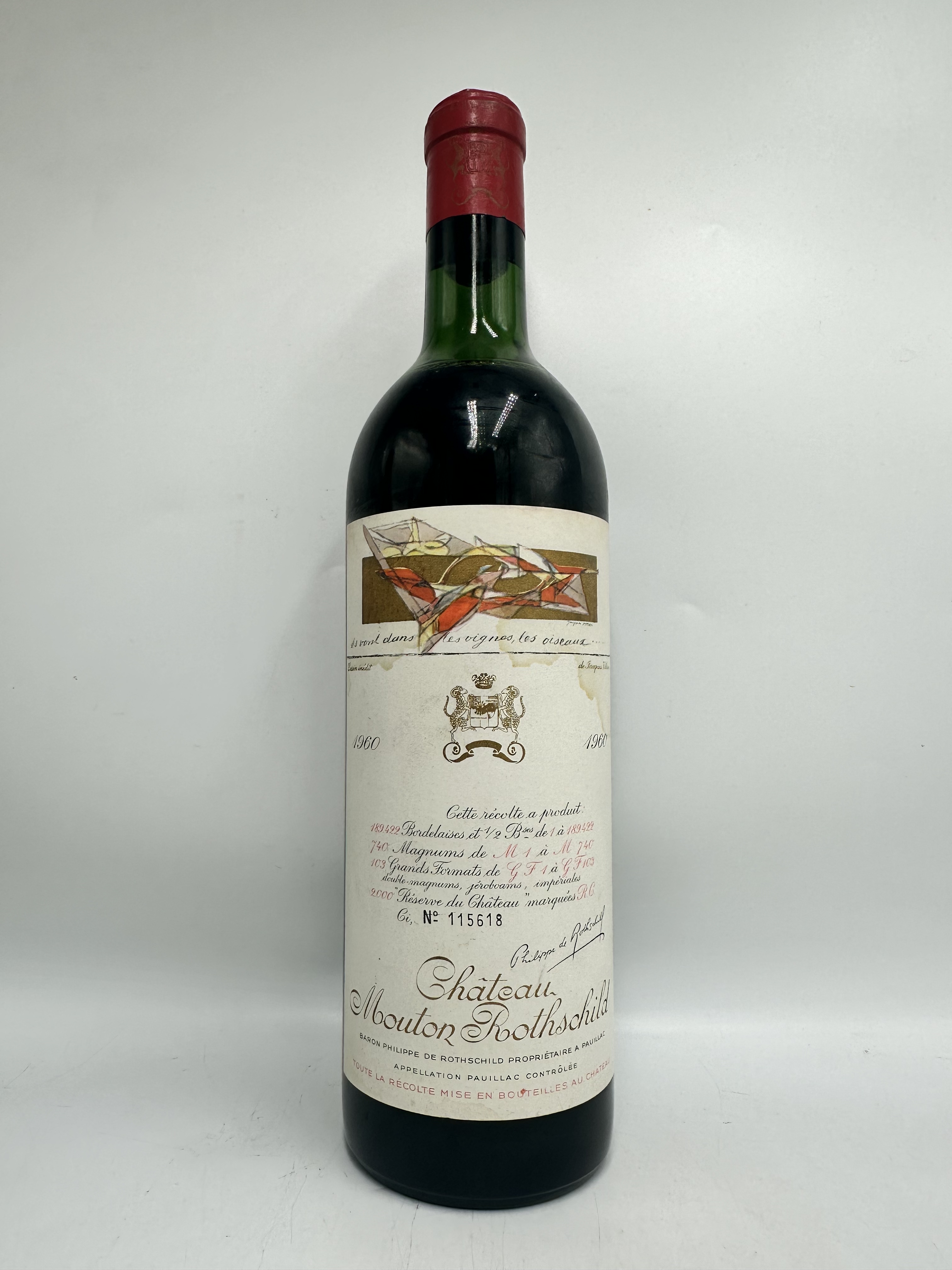 1960年木桐酒庄正牌干红葡萄酒Chateau Mouton法国波尔多一级庄