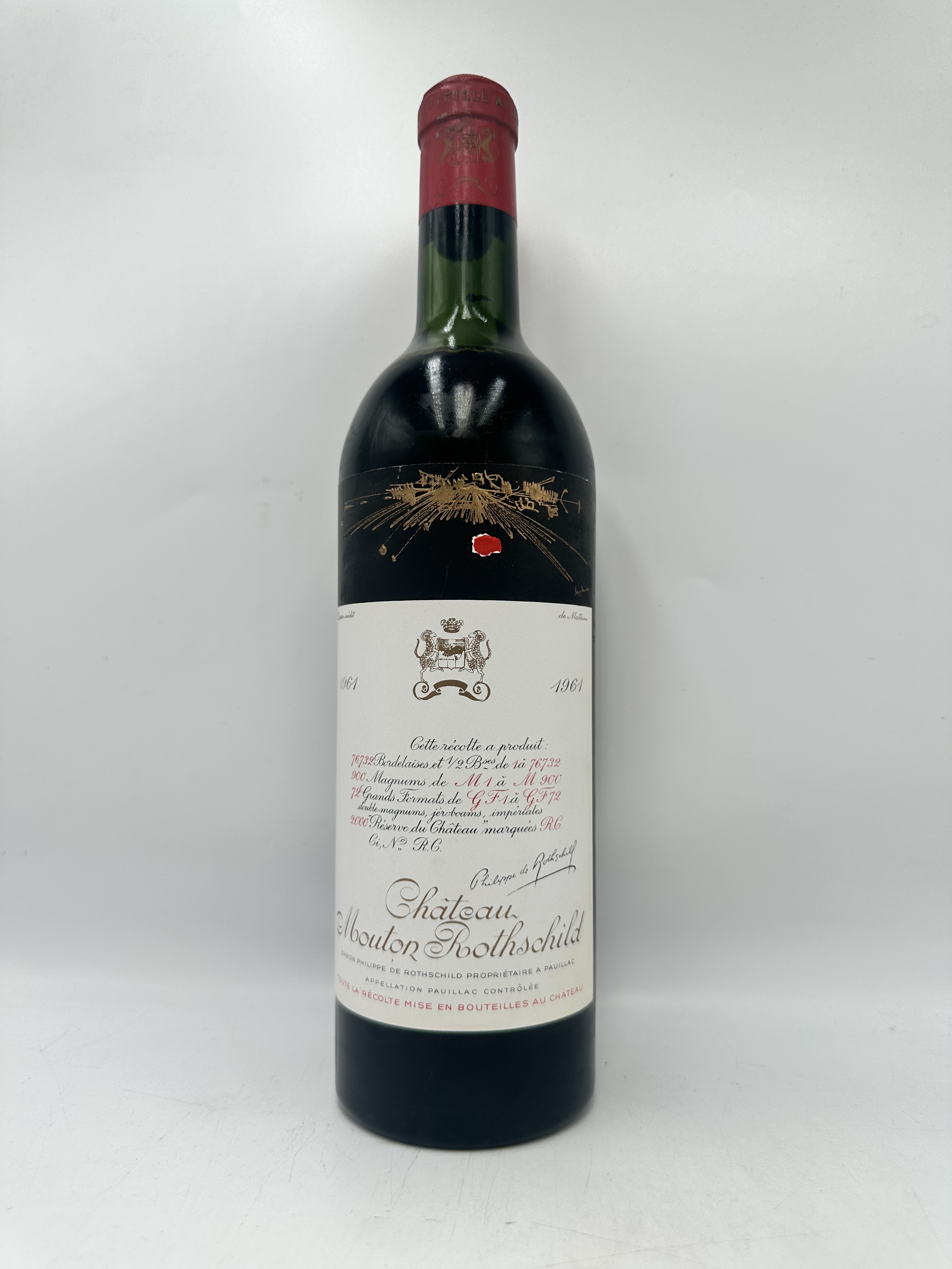 1961年正牌干红葡萄酒法国一级庄木桐酒庄正牌750ml