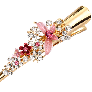 大号牛角夹发夹尖嘴鸭嘴夹一字夹子水晶头发头饰后脑勺发饰发卡