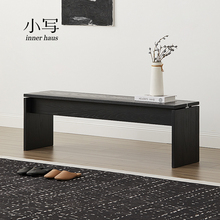 小写inner北欧实木长凳餐桌条凳白蜡木黑色床尾凳卧室玄关换鞋凳