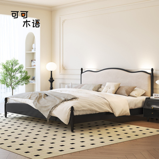 法式复古床中古风实木床1.5米简约意式极简床1.8米双人主卧储物床