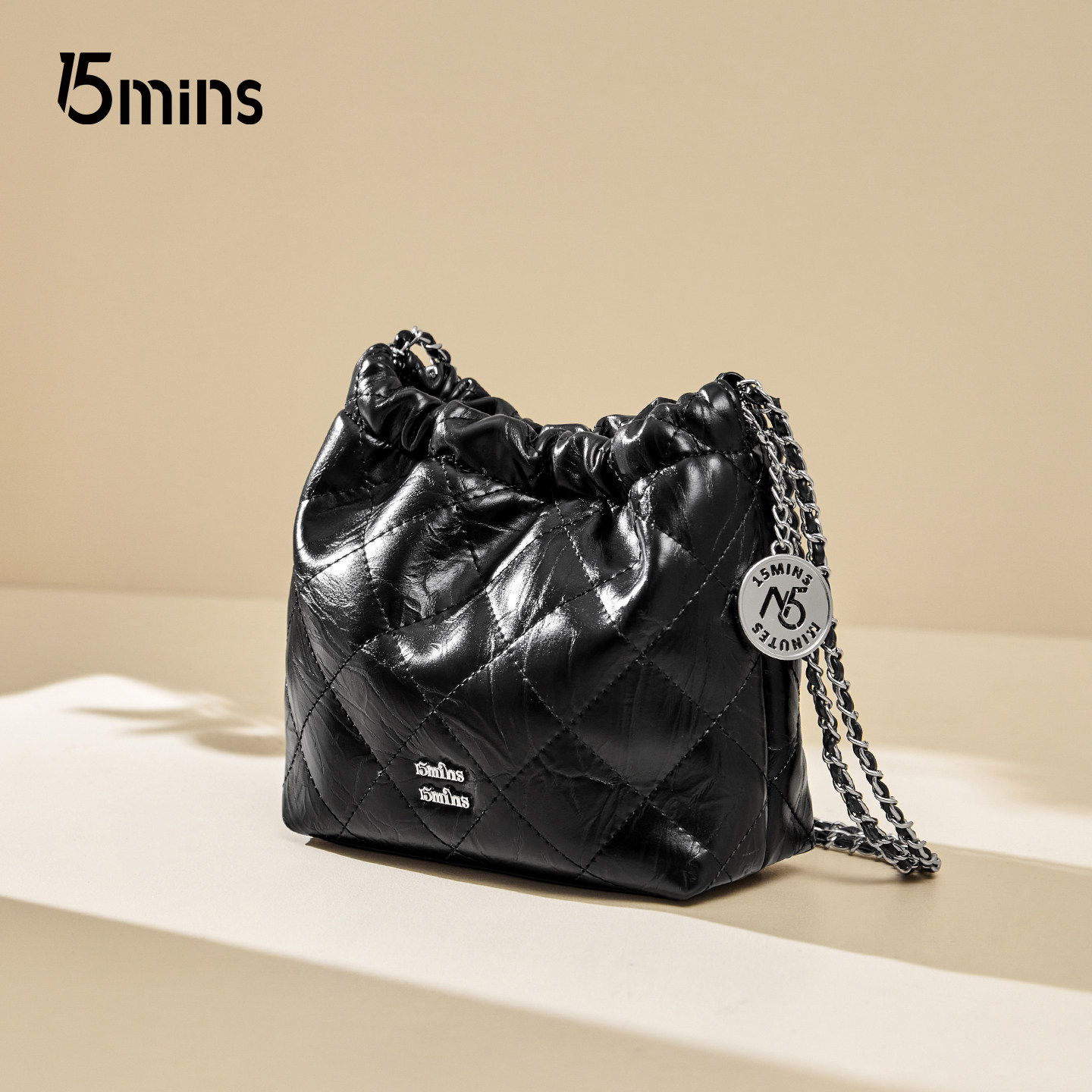 15mins女包2025新款斜挎包菱格链条包女款小众流浪包单肩通勤女包