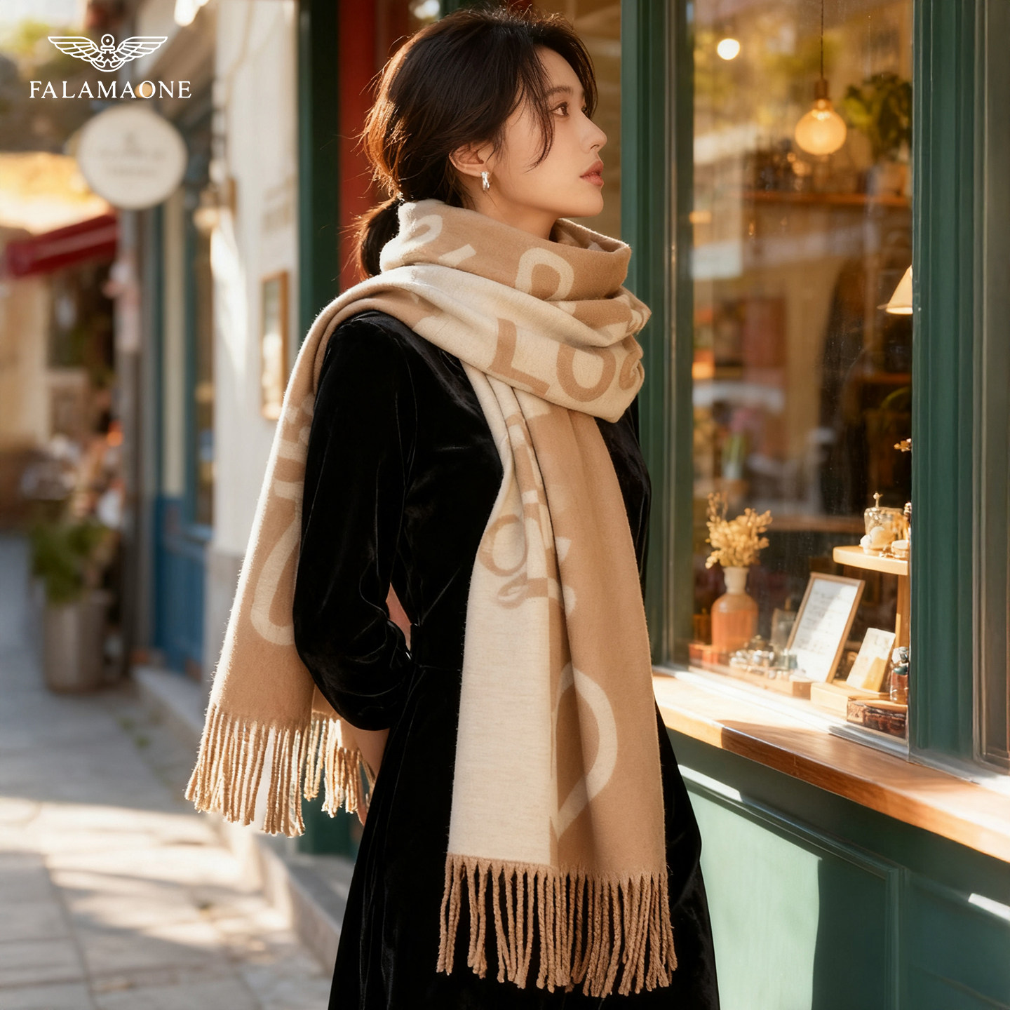 正品法莱阿玛尼围巾披肩女款2025新款秋冬季轻奢女生礼物