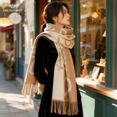 秋冬季 2025新款 轻奢女生礼物 法莱阿玛尼围巾披肩女款 正品