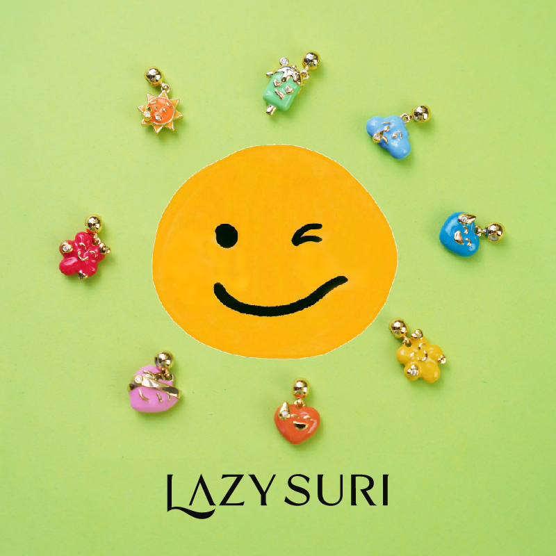 LAZYSURI 趣味心情爱心花朵吊坠设计感手链脚链自由DIY项链礼物
