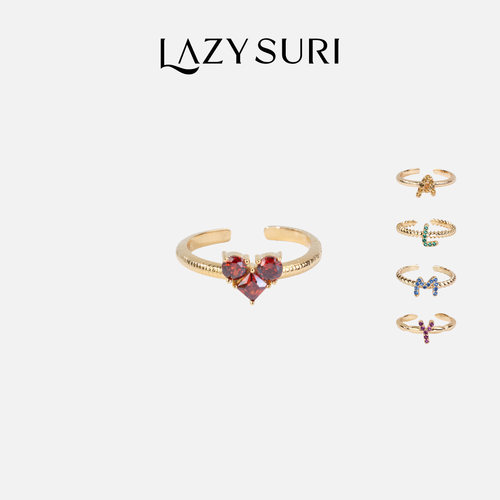 LAZYSURI星光字母系列叠戴开口戒指项链 - 封面
