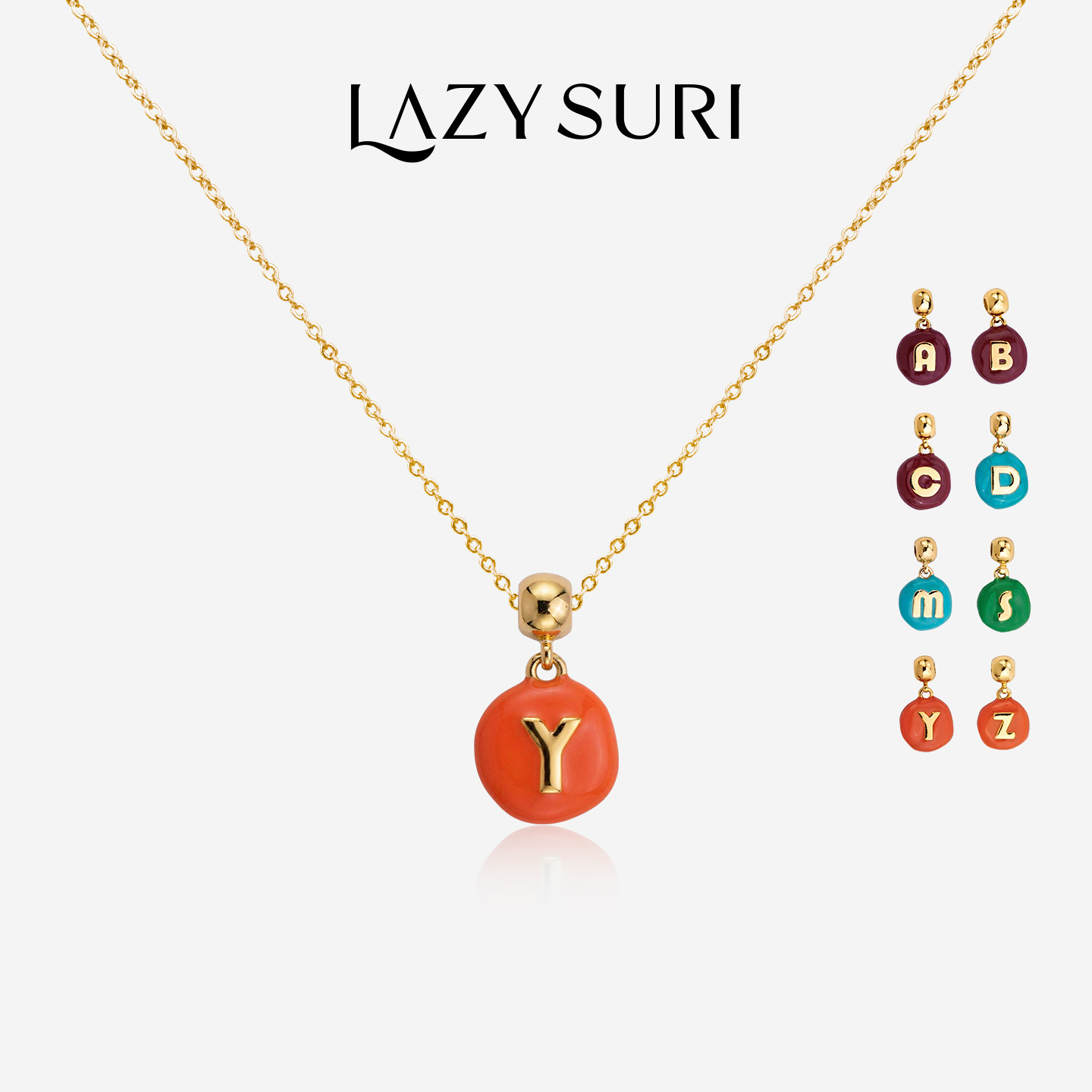 孟子义LAZYSURI懒苏芮 百搭糖豆字母DIY珐琅项链