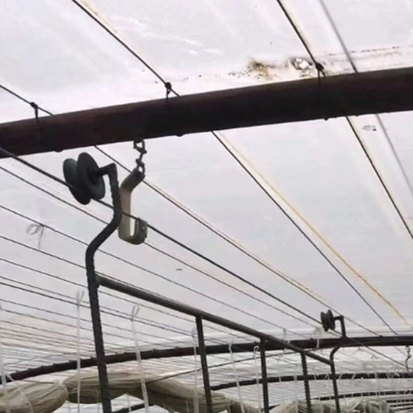大棚挂钩蔬菜水果运送吊钩滑轮转弯钢丝绳支撑架水管索道轮支撑钩