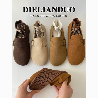 勃肯鞋女2025新款春夏季孕妇鞋子防滑软底豆豆博肯全包一脚蹬女鞋