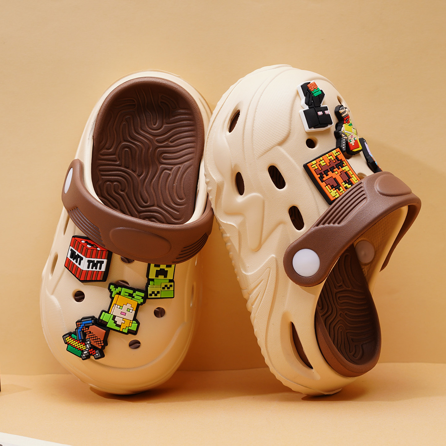 我的世界儿童洞洞鞋男童拖鞋防滑软底男孩沙滩鞋宝宝凉鞋卡通外穿