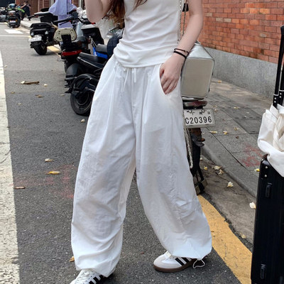 小个子裤子美式速干阔腿