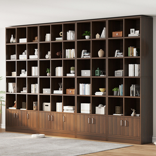 高2米4书柜带门书架落地置物架家用防尘一体整墙到顶多层置物柜子