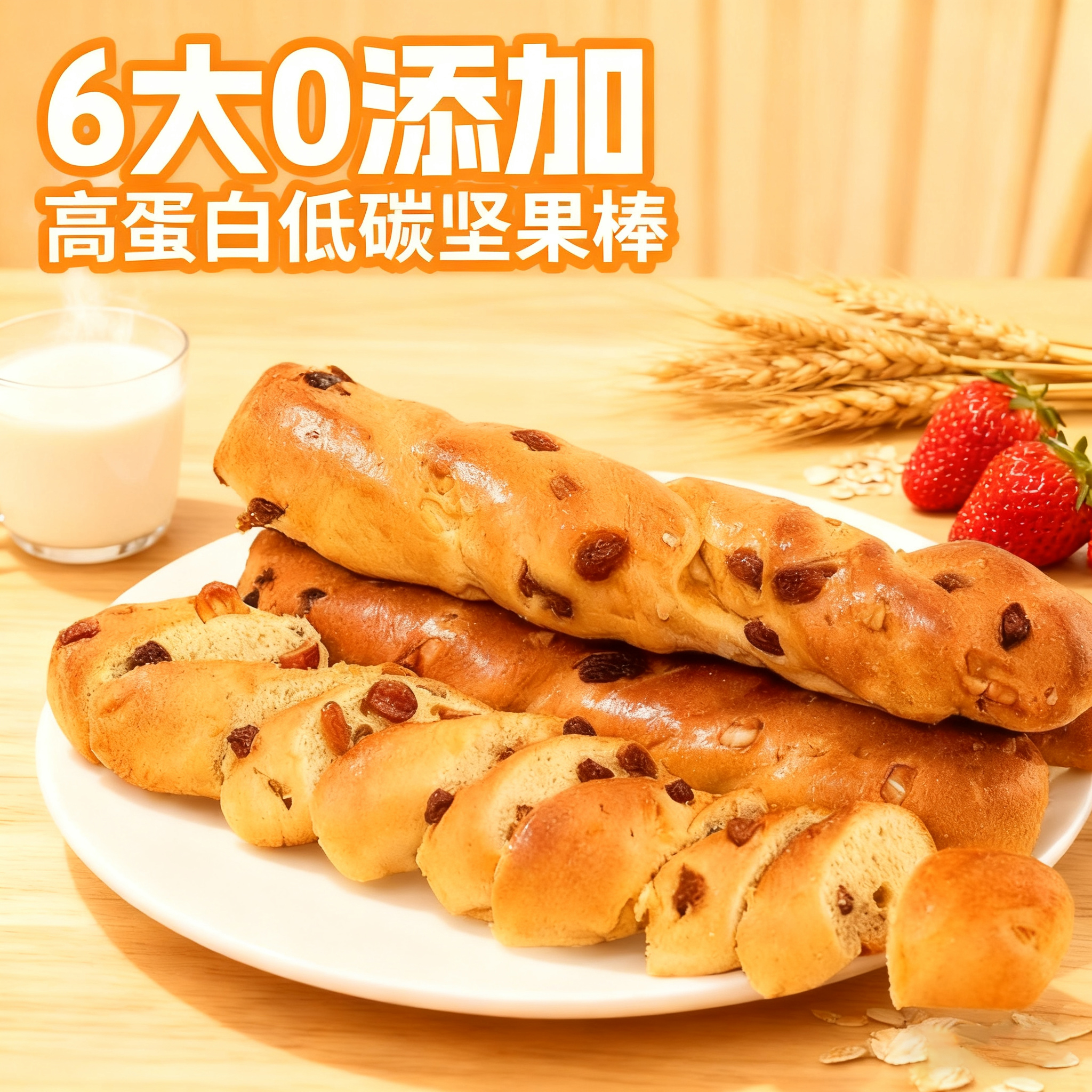 六零低碳水坚果棒碱水面包棒