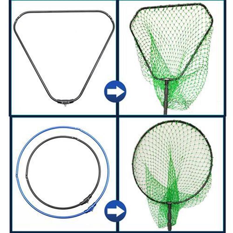 快速折叠抄网头捞鱼网圈实心铝合金接头网抄骨架配件操网架子抄头