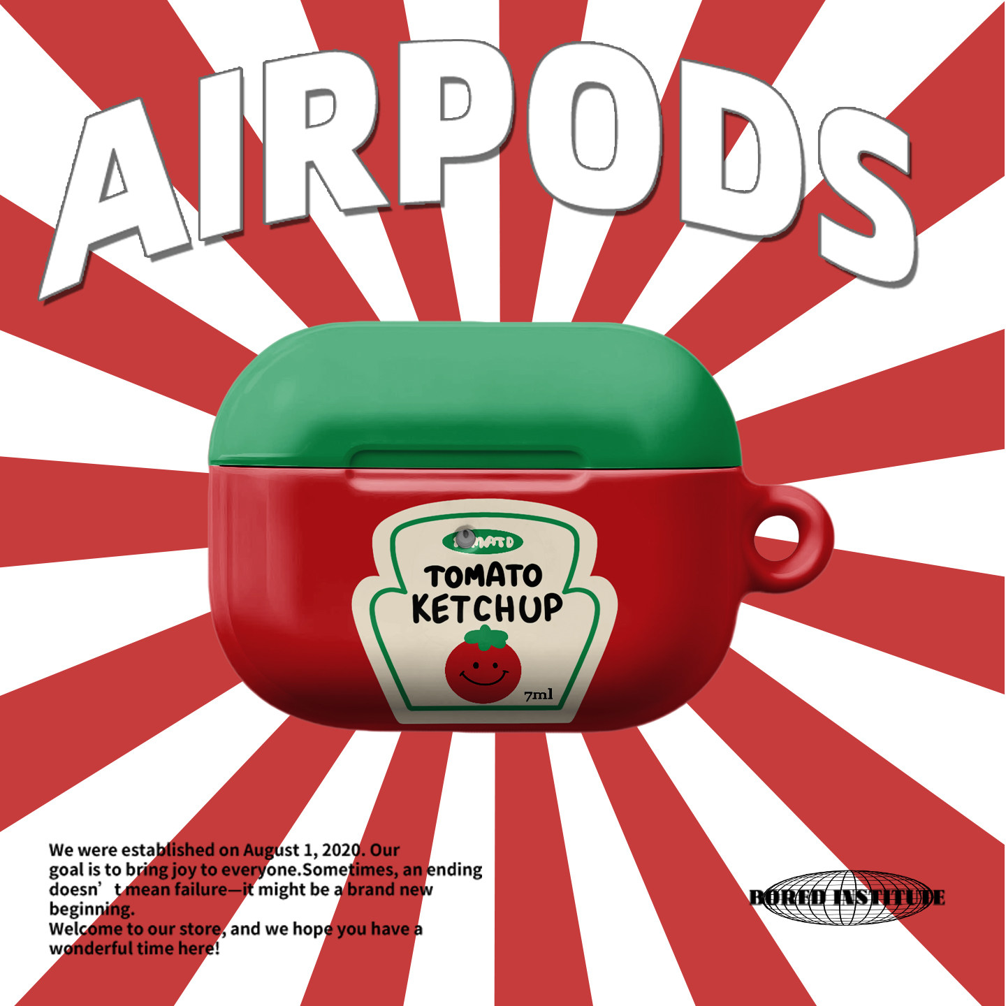 小众番茄酱适用于airpods4/3苹果无线蓝牙耳机高级感简约韩国潮流菲林保护套airpods4 pro2/1保护壳卡通耐脏