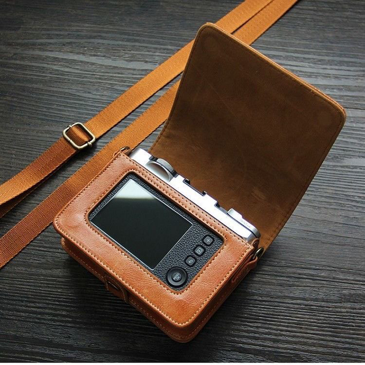 拍立得evo相机包钢化膜富士mini EVO斜挎皮套专用保护套复古风