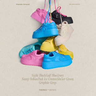 Wander around厚底增高贝壳头板鞋