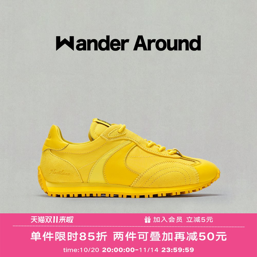 【邢菲同款】Wander around春秋款LUNA系列黄色阿甘休闲德训鞋女
