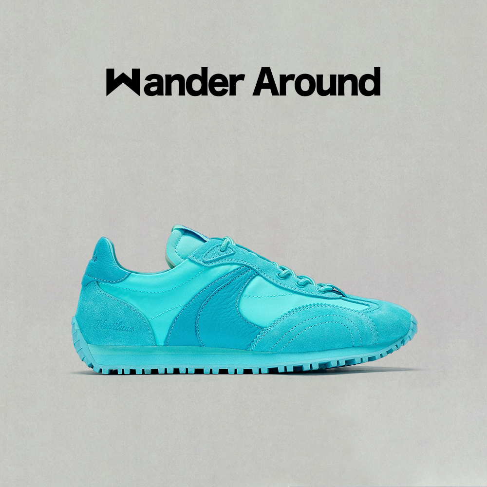Wander around漫行24年LUNA系列蓝色厚底阿甘鞋休闲运动德训鞋女图片