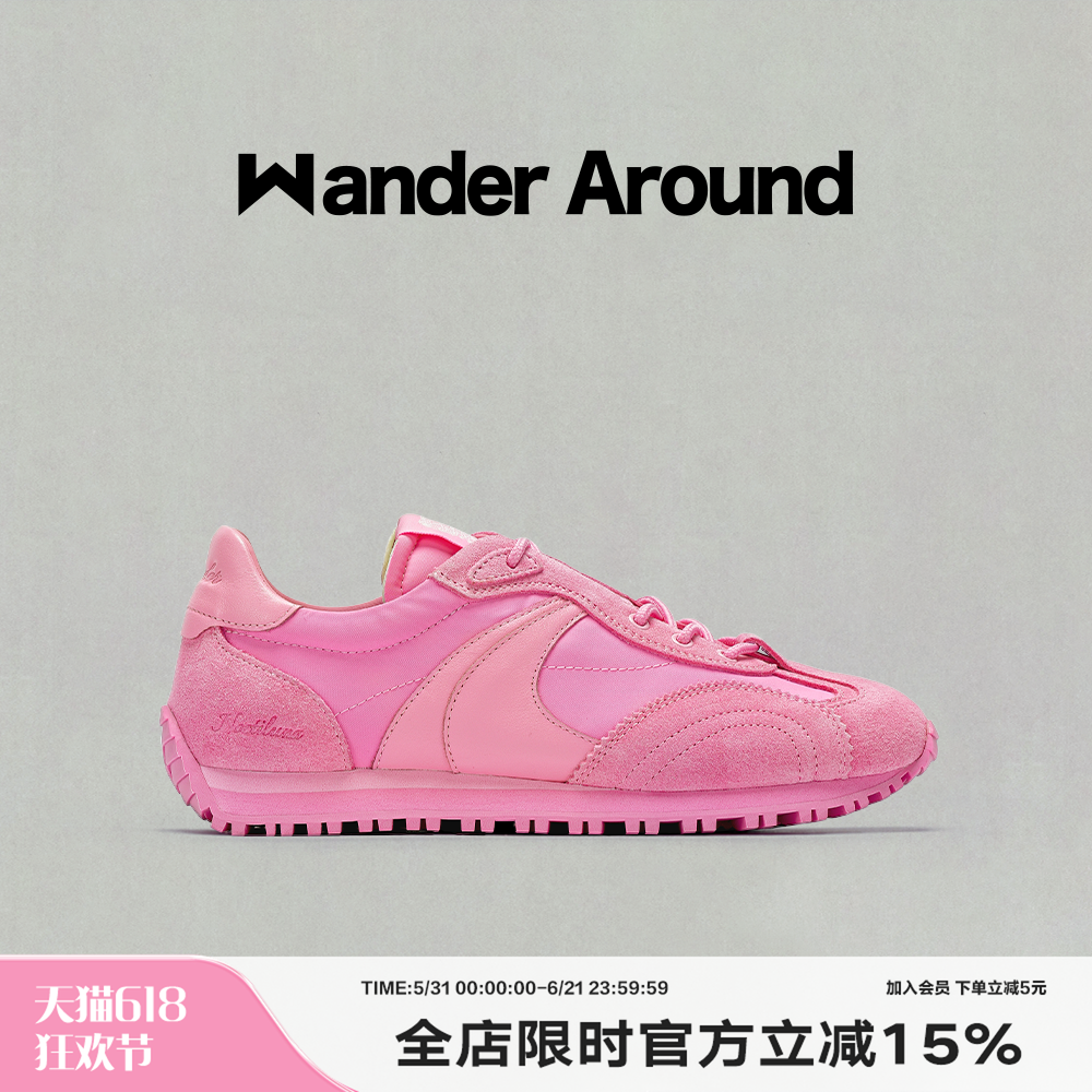 【何泓姗同款】Wander around 春秋款LUNA系列粉色阿甘鞋德训鞋女
