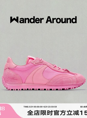 【何泓姗同款】Wander around 春秋款LUNA系列粉色阿甘鞋德训鞋女