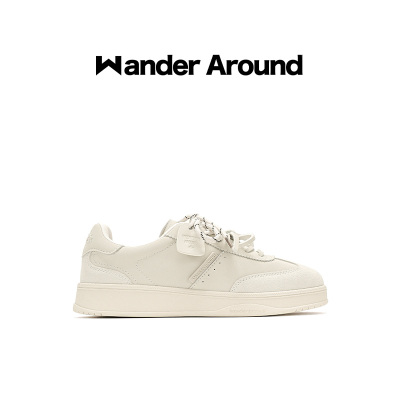 Wander around2025新款小白鞋厚底增高休闲板鞋复古德训鞋女