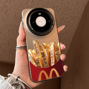 适用华为mate80手机壳新款 mate80promax金色薯条m70创意高级感mate60超薄超好看mate50全包防摔m40小众pm女款