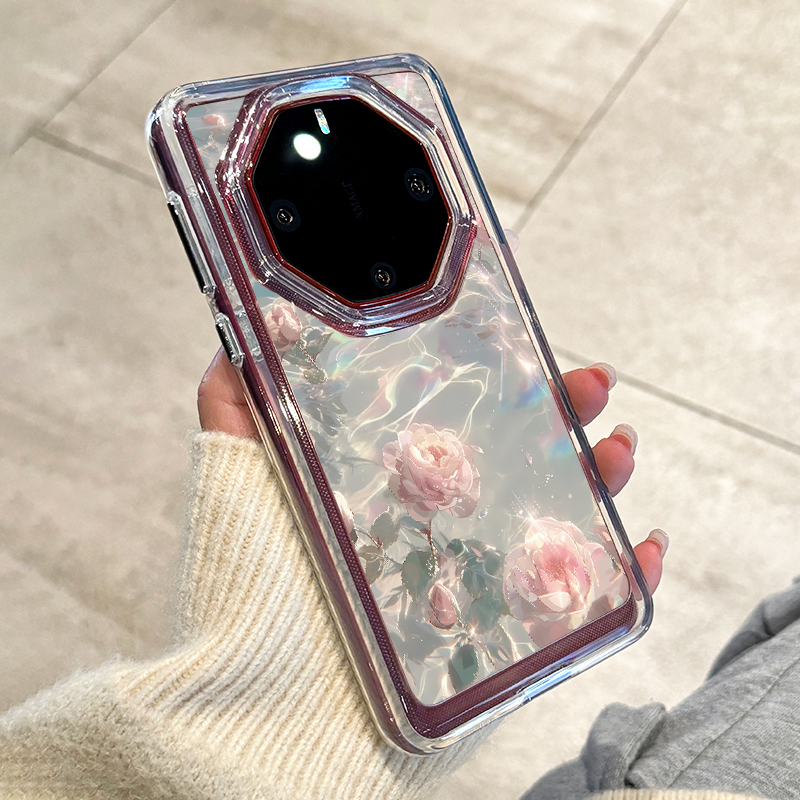 粉色玫瑰适用于华为mate60rs壳