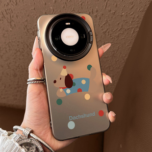 适用华为mate80手机壳新款 创意mate80promax高级感m70可爱波点腊肠狗mate60超薄全包mate50防摔m40女小众爆款