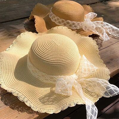 Women's Lace Bow Beach Hat Summer Must Haves UV Shield Wide