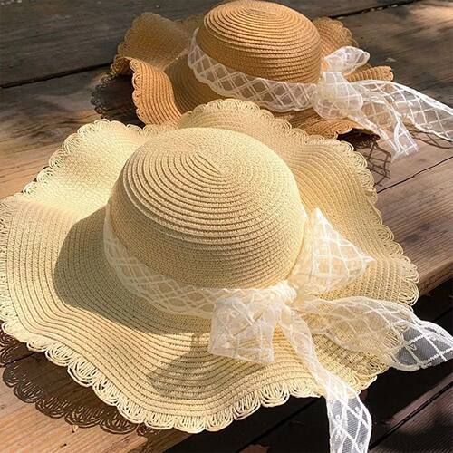 Women's Lace Bow Beach Hat Summer Must Haves UV Shield Wide