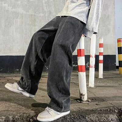 New Streetwear Loose Jeans Men Korean Style Fashion Loose St