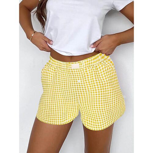 Shorts for Women Teen-girls Elastic Waistband Pull-on Red Bl