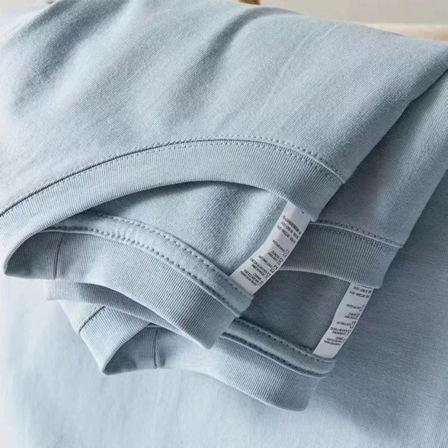 100% Cotton T-shirt Men Women Solid Color O Neck Short-sleev图片