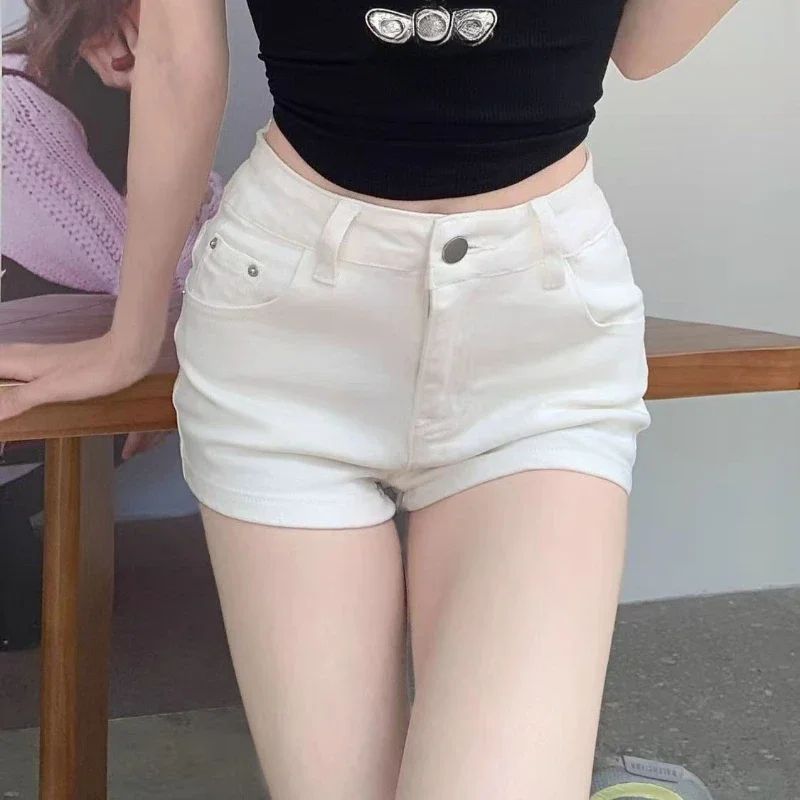 High Elastic Denim Shorts Women Slim Skinny Jeans Short Pant图片