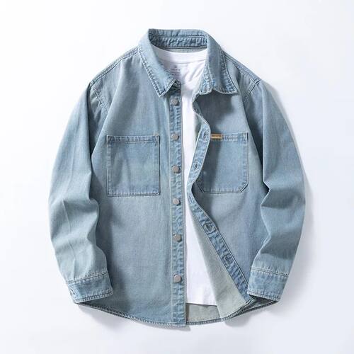 Vintage American-style men's versatile thin non-stretch deni