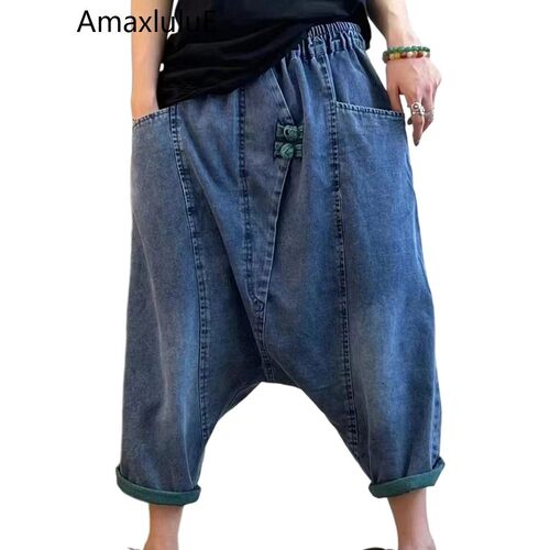 AmaxluluE 2025 Summer Ladies Chinese Loose Cross Pants Women