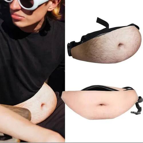 Niche Belly Pattern Waist Pack Unisex Fanny Pack Funny Belly