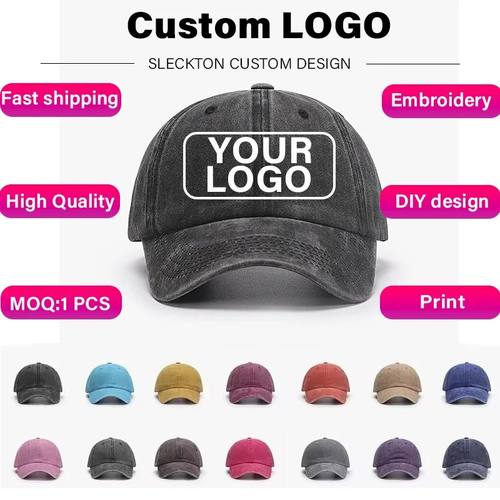 SLECKTON Custom Cap Logo Embroidery Retro Baseball Cap for M