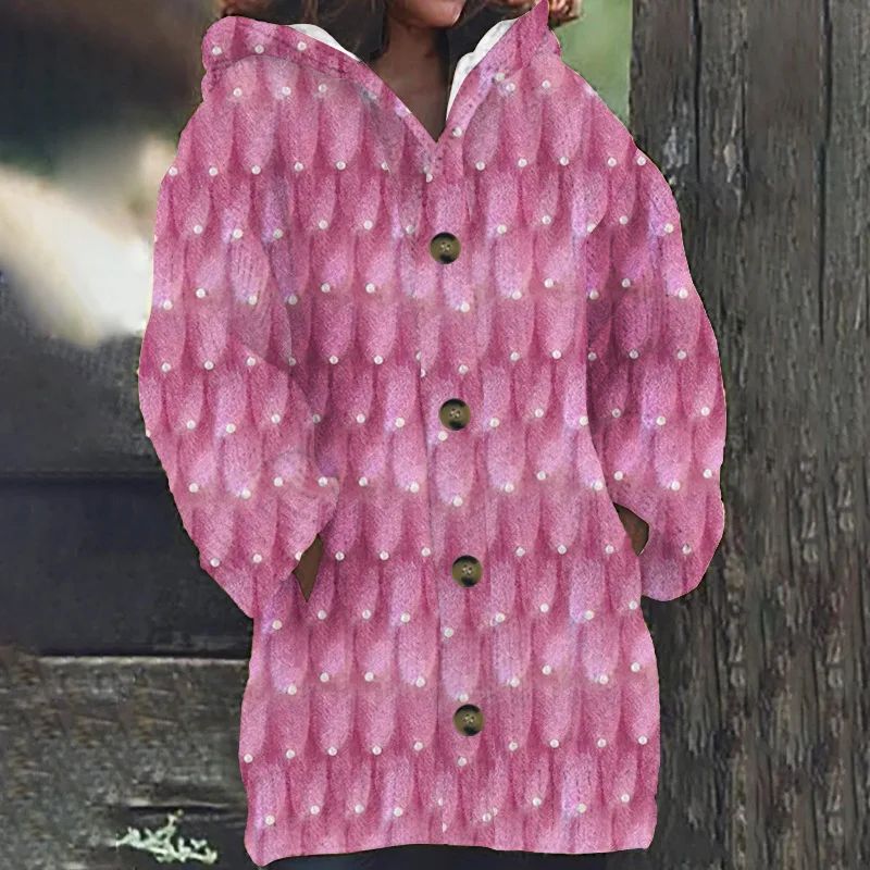 Loose Fit Knitted Cardigan Jacket D-Style Simulation Sweater