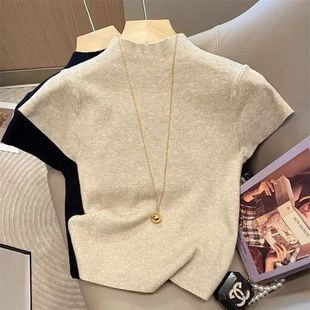 Thin Summer 2025 Basic Women Solid Pullover Femal Turtleneck