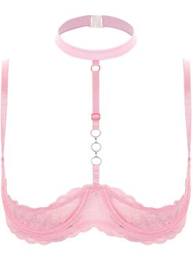 Womens Sexy Open Cups Bra Exposed Nipples Lingerie Top Sheer