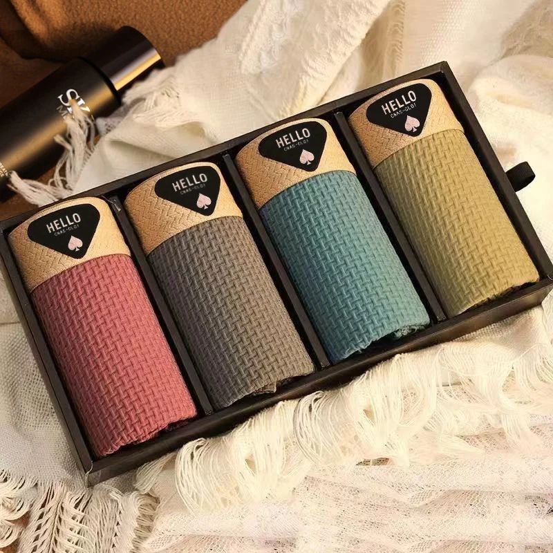 4pcs Men's Boxer Shorts Ice Silk Underwear Plus Size Underpa