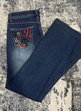 Y2K American Streetwear Southpole Jeans Women Flare Denim Pa