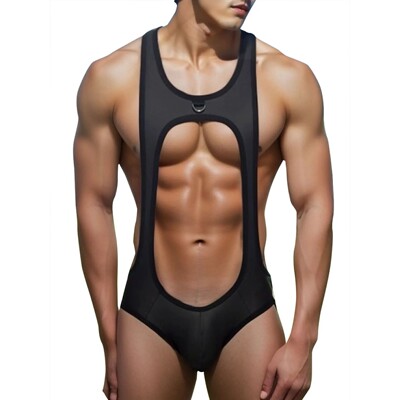 Men's Sexy Nylon Jockstrap Leotard Underwear Wrestling Singl