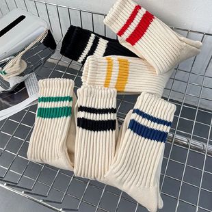 Cotton Mid Sweat Unisex abso Socks Striped Warm Fashion calf