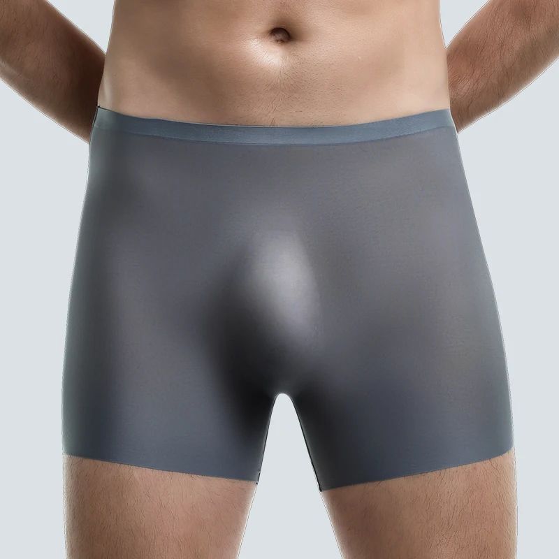 Men's Underwear Men's 3D Stamping Ice Silk Boxers Seamless T